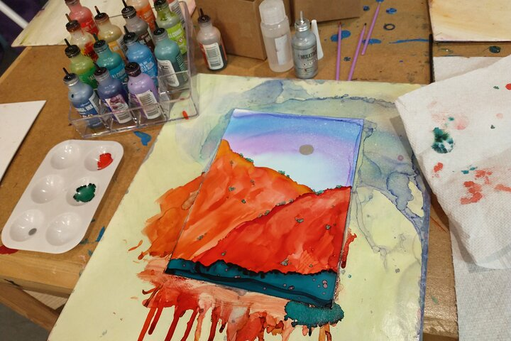 Alcohol Ink Landscape Art Class in Estes Park - Photo 1 of 13